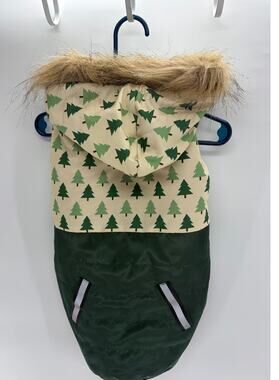 Dog winter coat with fur on hood, Med/Large size